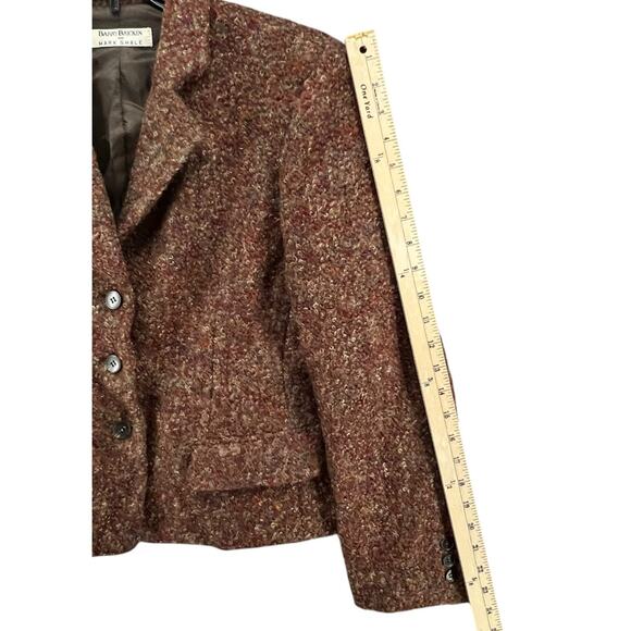 Barry Bricken Mark Shale Vintage Blazer Womens 8 Brown Multi Wool Classic Jacket - Picture 7 of 12